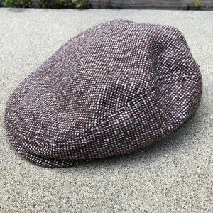 AEROPOSTALE Wool Blend Tweed Newsboy Hat Unisex Adult Brown Gatsby Cap